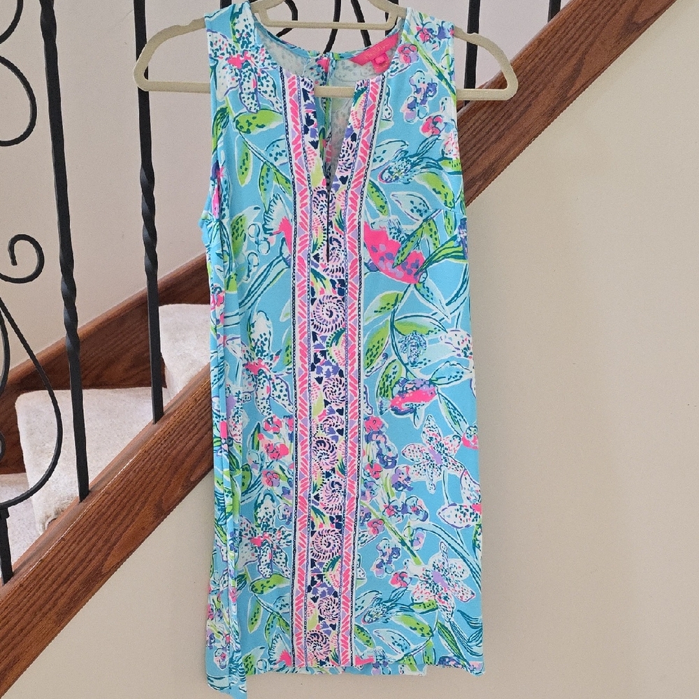 Lilly Pulitzer Blue and Pink Floral Dress